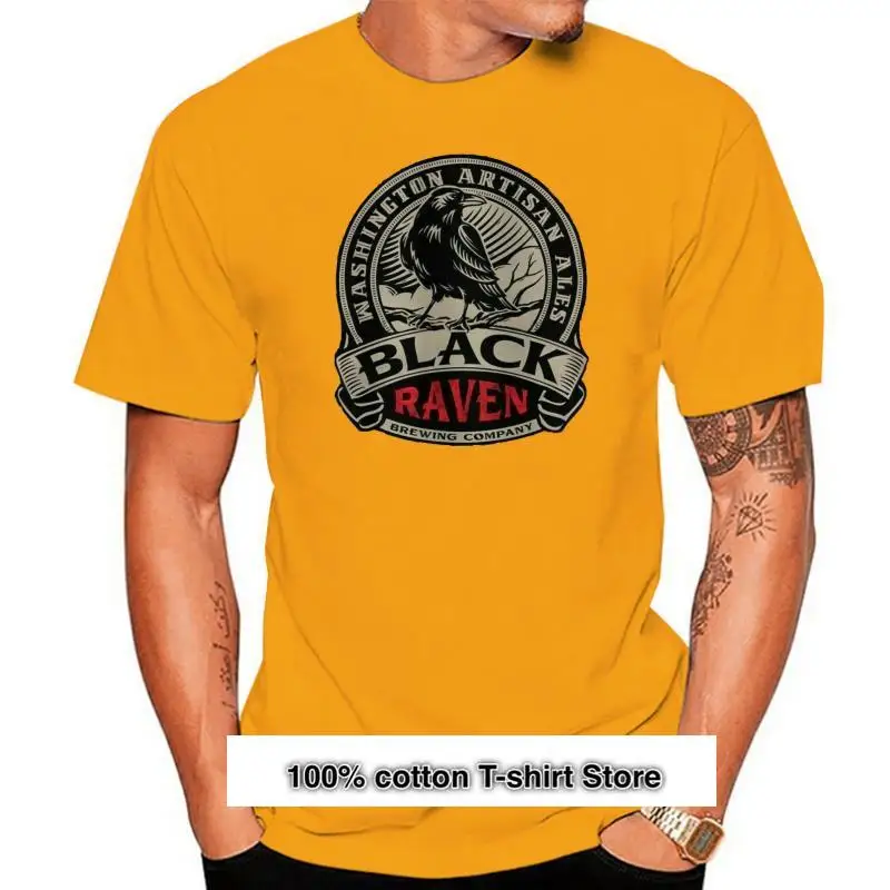 

Camiseta de cuervo negro para hombre y mujer, prenda de vestir, con estampado de cerveza, talla estadounidense EM1, nueva