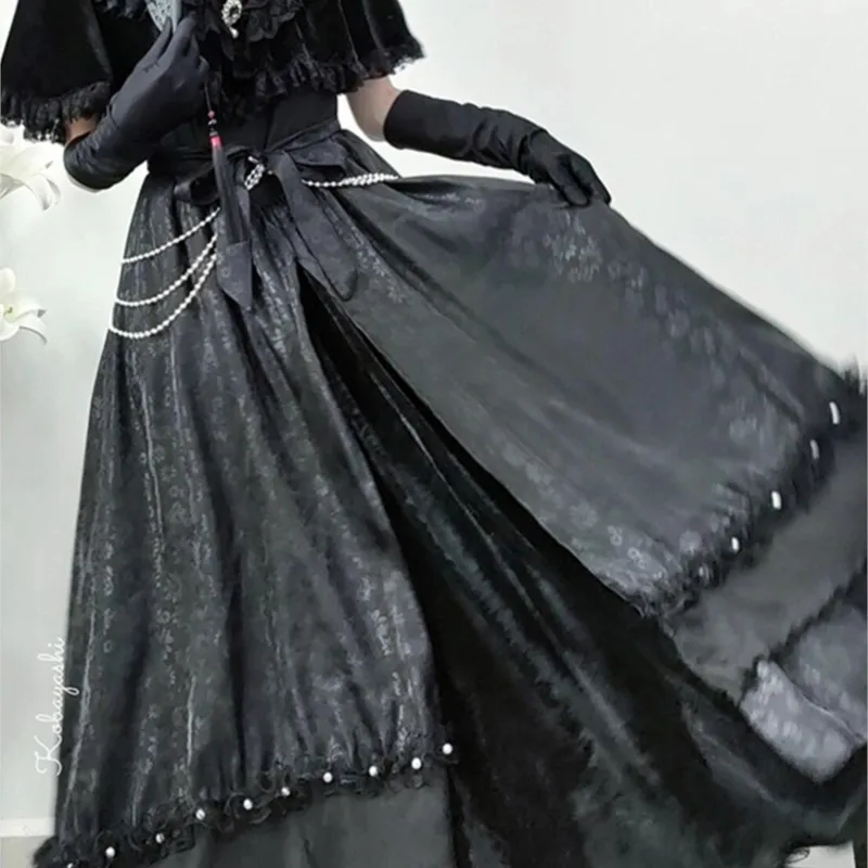 Новое черное готическое винтажное платье
