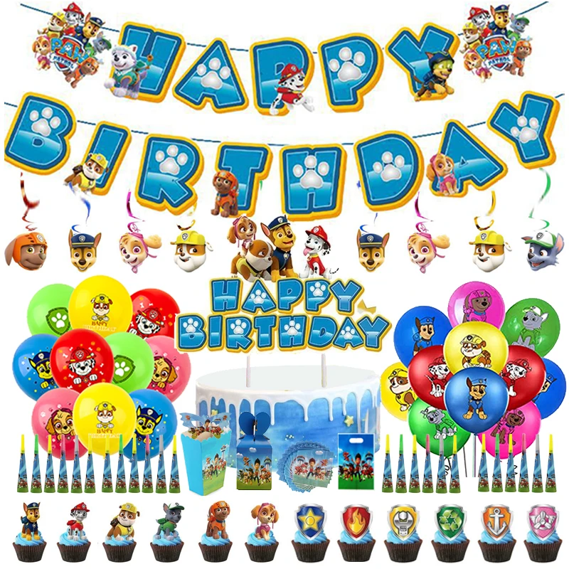 Украшение Щенячий патруль на день рождения одноразовая посуда для вечеринки