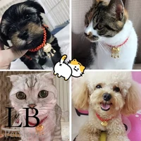 pet accessories chinese wind longevity with wealth and honor golden necklace 2022 hot style manual cat necklace bells
