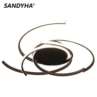 sandyha modern silicone ceiling lamps black white aluminum circle chandeliers home decor restaurant decorative led side lighting