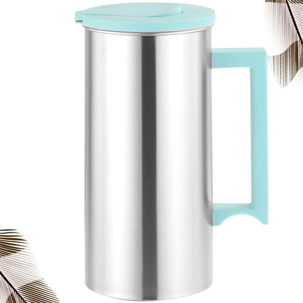 

Large Capacity Water Carafe Stainless Steel Pitcher with Lid and Handle for Hot Cold Water Coffee Tea Beverage for Home Kitchen