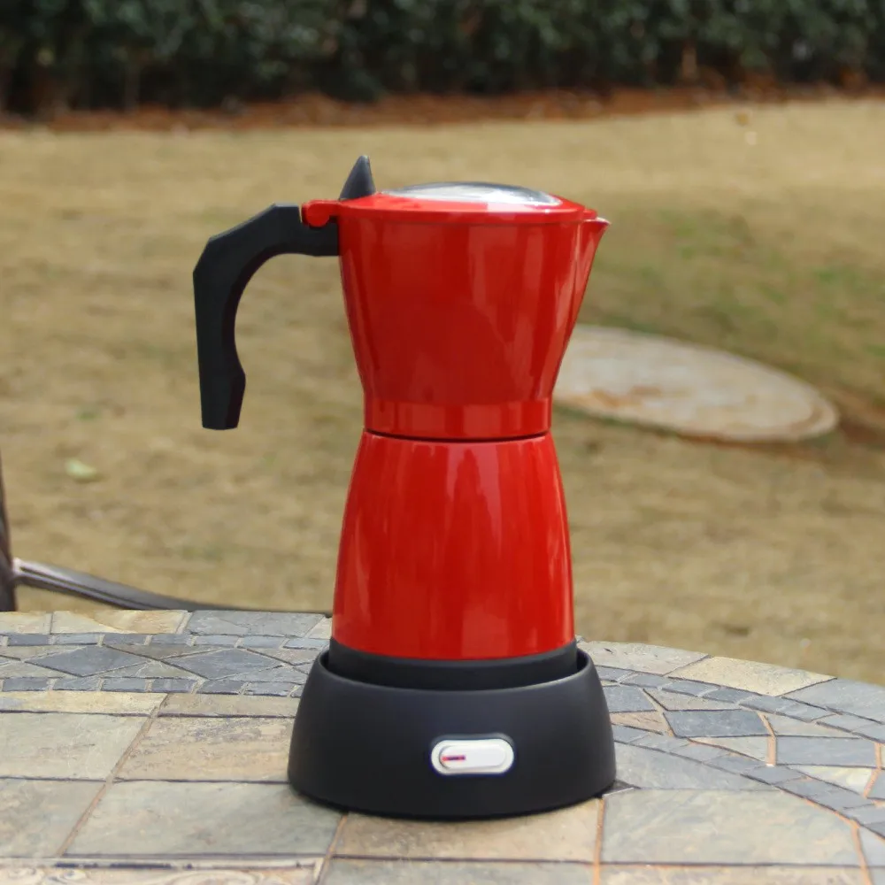 Фото Электрическая кофеварка Moka Pot, итальянская кофеварка Мока, алюминиевая электрическая кофеварка-перколятор №3