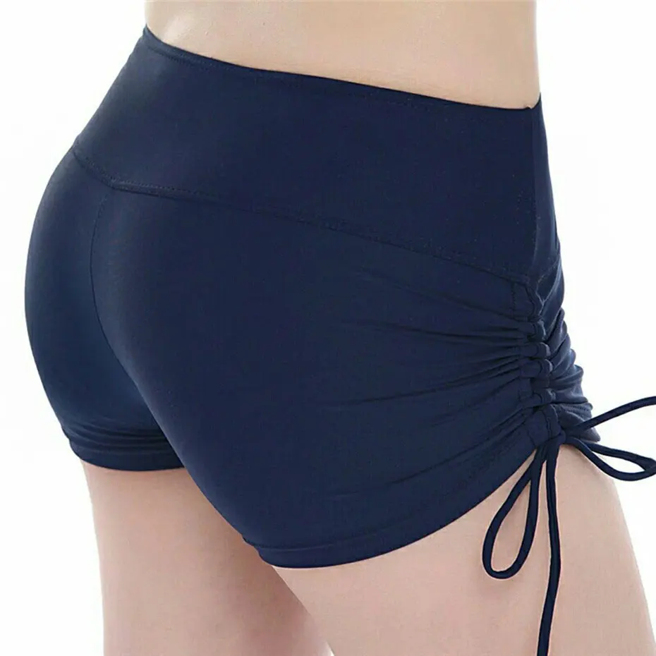 Womens Quick-dry Breathable Yoga Shorts Sports Fitness Running Casual Summer Swimming Beach Short With Drawstring Ropa Mujer