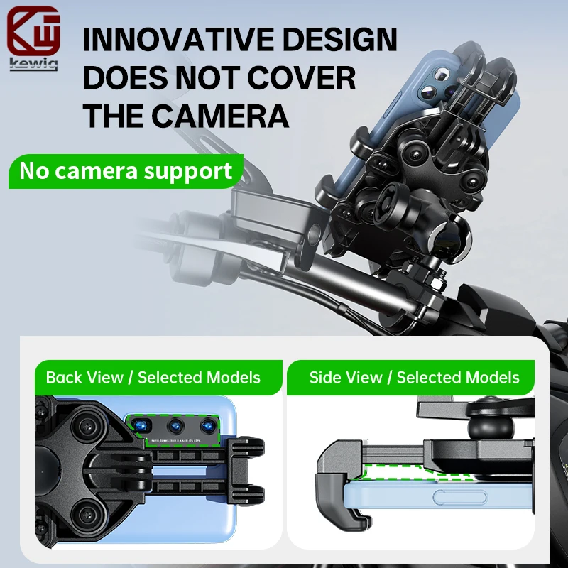 Фото Kewig M26S Противоударный держатель для телефона на мотоцикл с 4 виброгасителями, 360 градусов °   Вращающееся противоугонное устройство для мотоцикла, велосипеда, скутера №5
