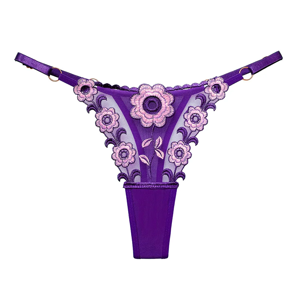 6 шт./лот женские сетчатые трусики-бикини с вышивкой сексуальные стринги женское