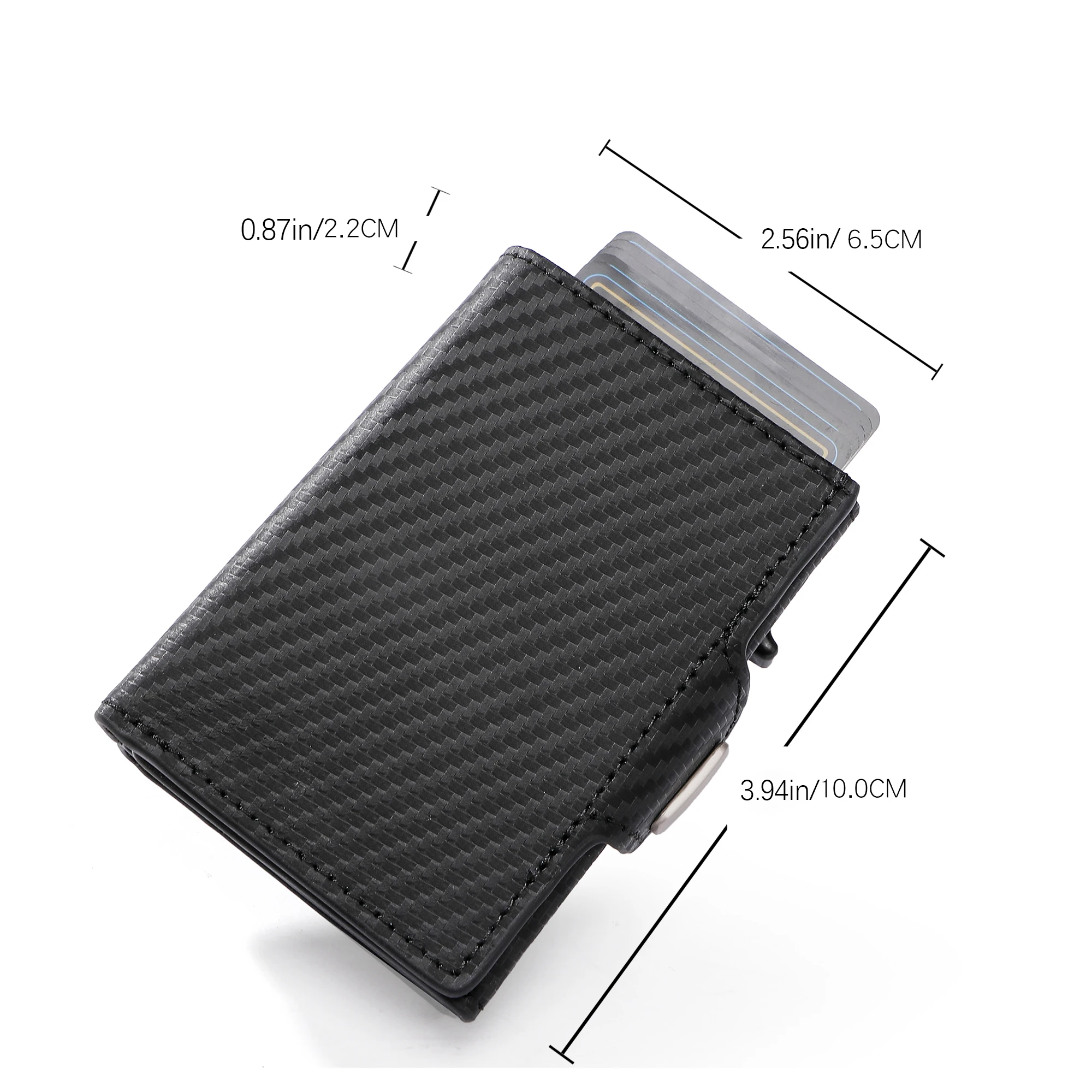 Многофункциональный бумажник для мужчин двухслойный из углеродного волокна и