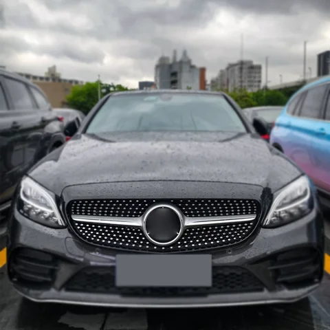Решетка переднего бампера гоночный гриль Алмазный Стиль для Mercedes Benz C W205 C205 S205 2014-2021 C180 C200 C250 C260 C300 сетка