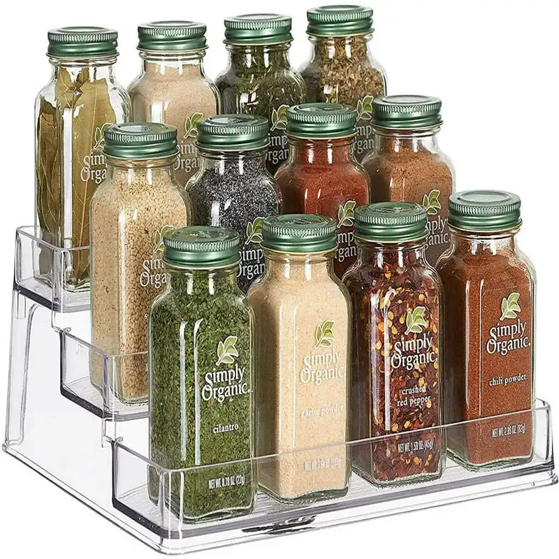 

Spice Rack Step Shelf Cabinet Organizer, Clear (2)