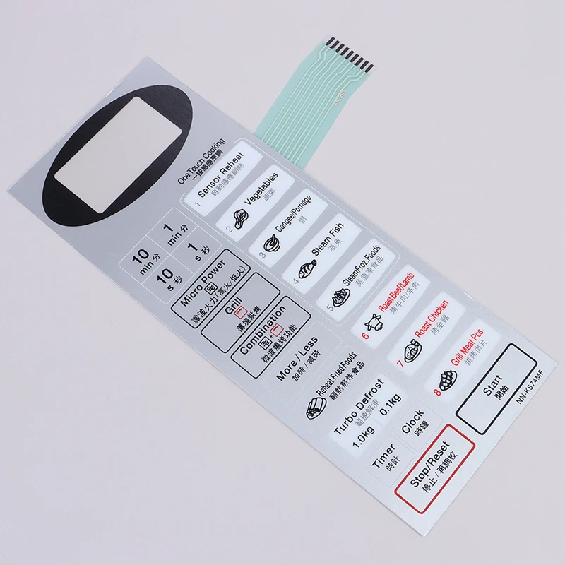 

Microwave Oven Accessory Panel NN-K574MF Membrane Switch Touch Switch Control Button Replacement Parts 20.5*8cm