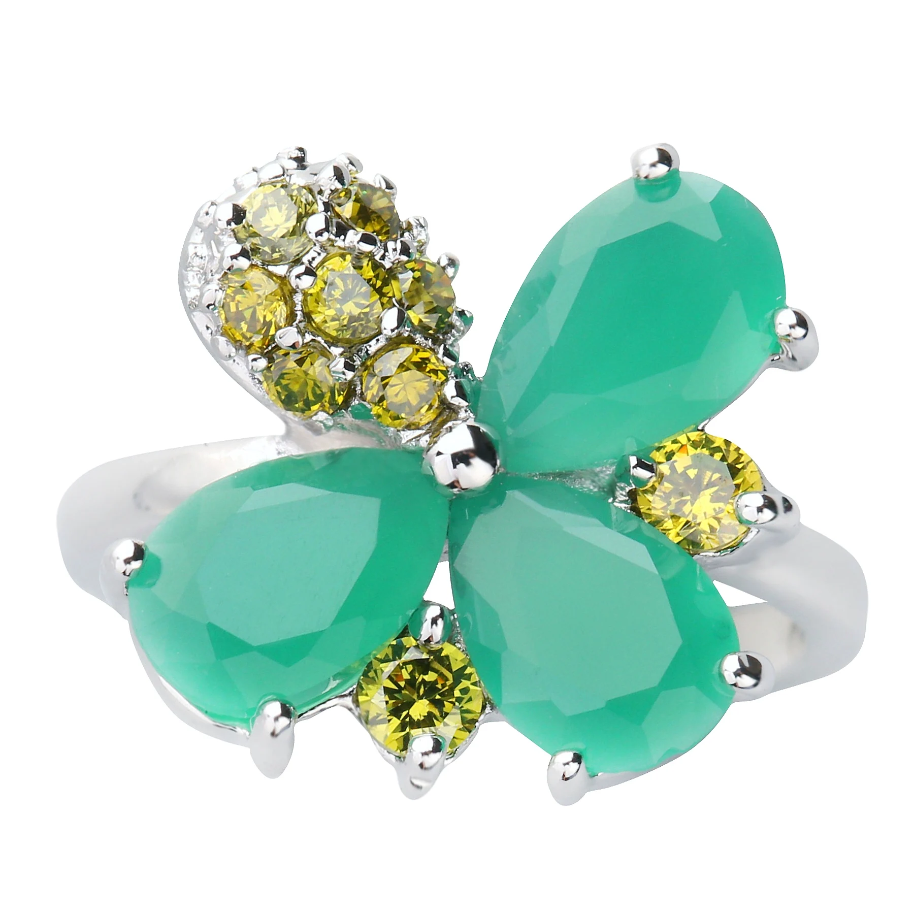 Зеленое корундовое кольцо 5*8 мм