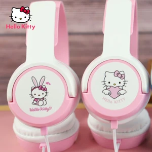 Hello Kitty Kawaii Headset with McConto Wired Headphones Girl Cute Gift Headphones Game Stereo Headphones  Wireless Headphones