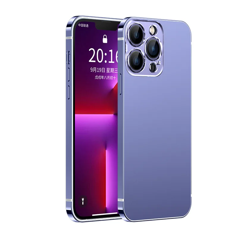 Luxury Metal stainless steel Case for iPhone 14 Pro 13 12 Pro Max Camera Protective Ultrathin Original Color Phone Back Cases
