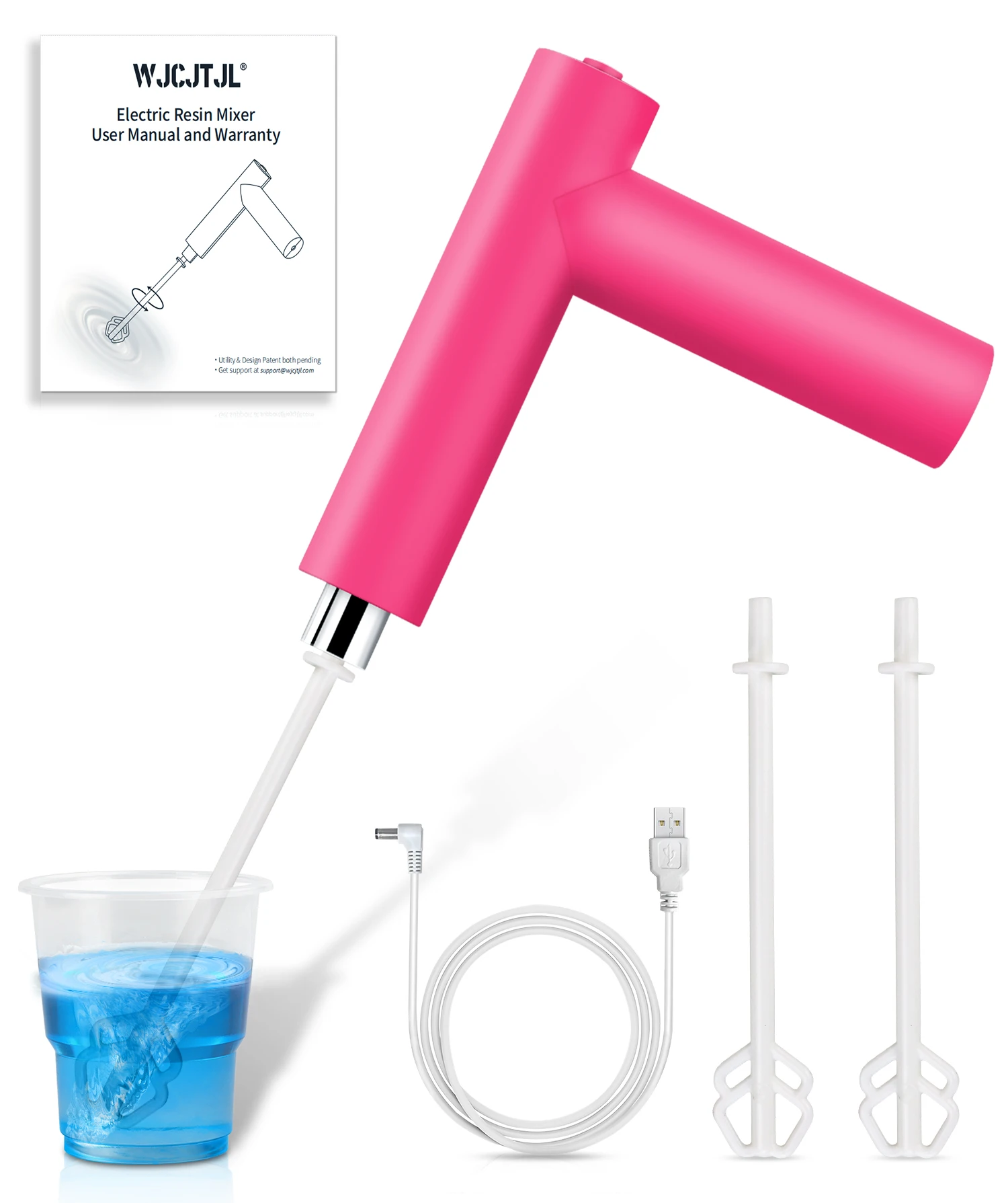 

Epoxy Resin Mixer, WJCJTJL Handheld USB Powered Resin Stirrer for Without Bubbles, Glitter Resin, Glazes and Paint, Resin Molds