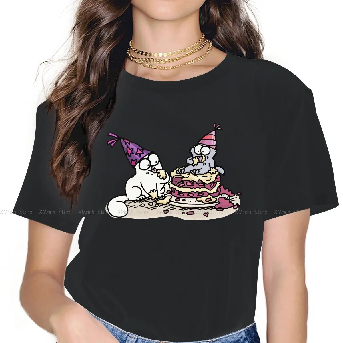 

Copy Female Shirts Simon's Cat Freedom and Humor Whimsy Large Vintage Women Top Harajuku Casual Feminine Blusas