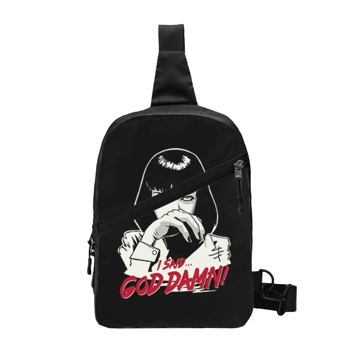 

Pulp Fiction I Said God Dawn Crossbody Bag Boy Quentin Tarantino Bicycle Chest Bags Aesthetic Graphic Design Fishing Handbags