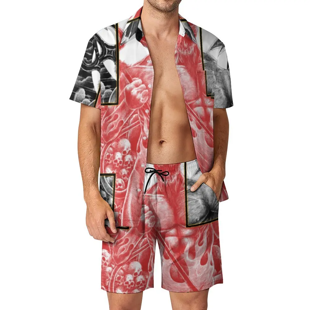

Men's Beach Suit Welcome Hell 13 2 Pieces Pantdress High Quality Leisure Graphic Cool