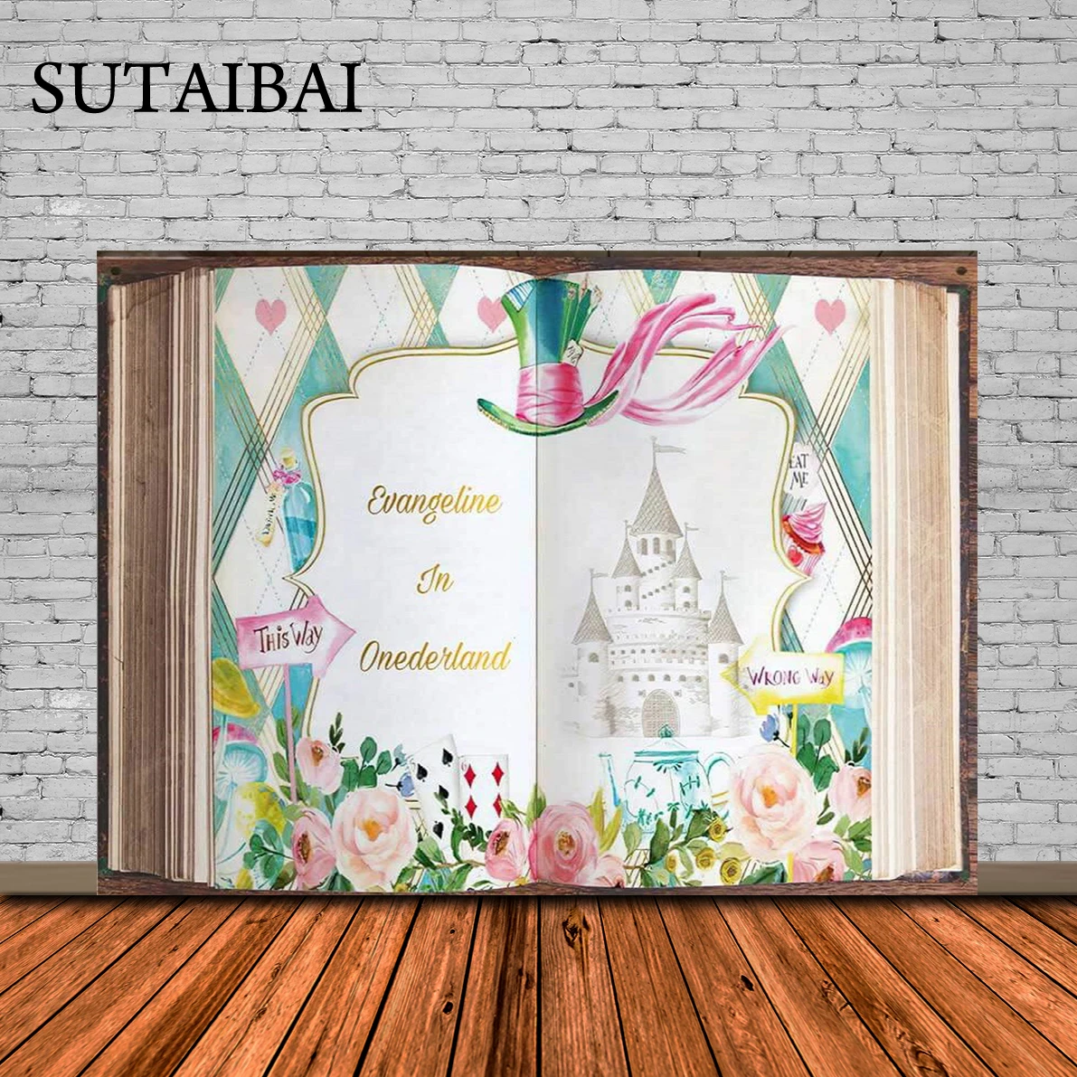 

Alice In задний фон с изображением страны чудес для девочек день рождения замок принцесса цветок игральные карты фото фон