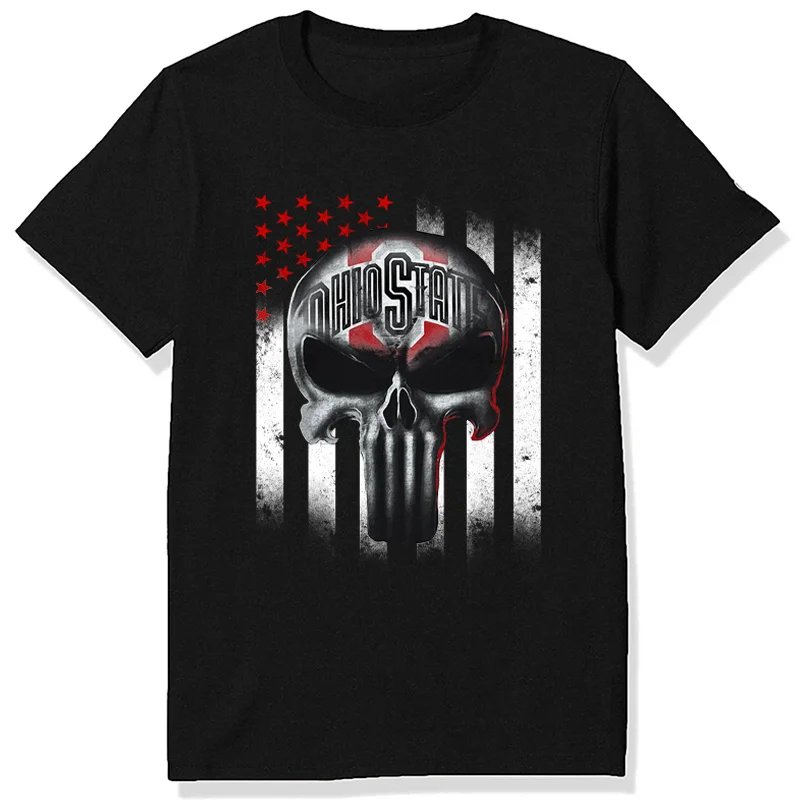 

New Fashion Cool Print T-Shirt Men Women Punk Style Skull Short Sleeve Streetwear Tees
