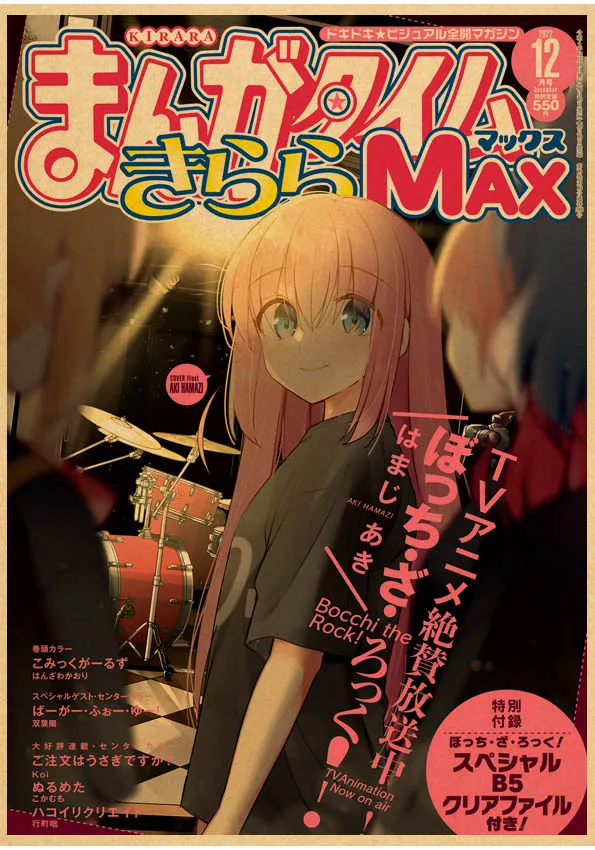 Ретро аниме Bocchi the Rock плакат