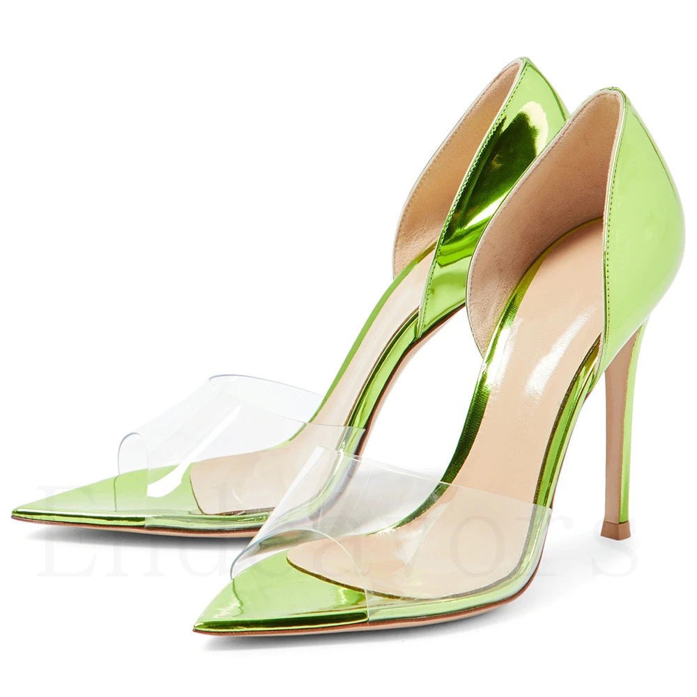

Fish Mouth Pu Transparent Thin Heel Ultra High Heel Solid Color Summer Newest Simple Fashion Large Size Women's Sandals Shoes