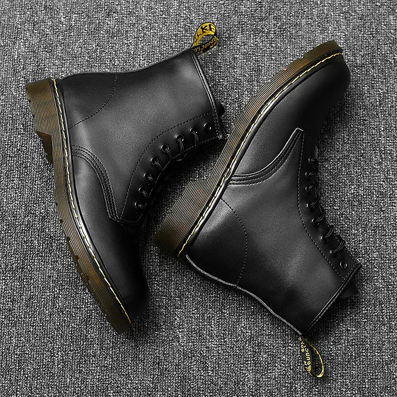 Unisex Black Martin Boots Winter Autumn Casual Shoes  Classical Anti Skidding Botas Tacon Mediano Para Mujer Para Otoño