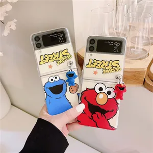 korea cute cartoon pendant phone cases for samsung galaxy z flip 3 clear pc cover case for samsung galaxy z flip 2 1 zflip3 5g free global shipping