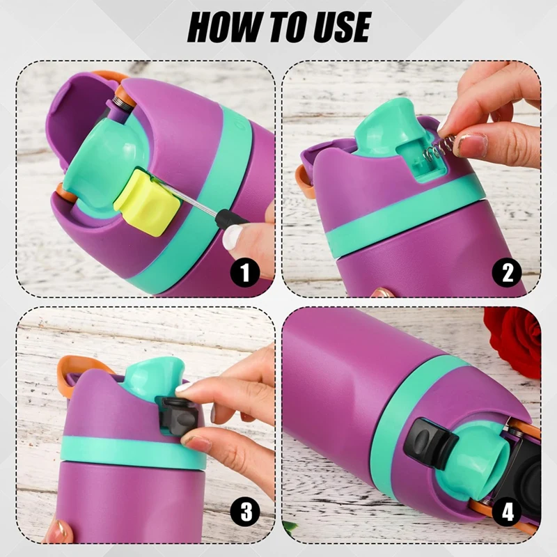 2Pc Stopper Replacement Button For Owala Freesip 19/24/32/40Oz Silicone Plug Gasket Top Lid Bottle Mouth Push Switch