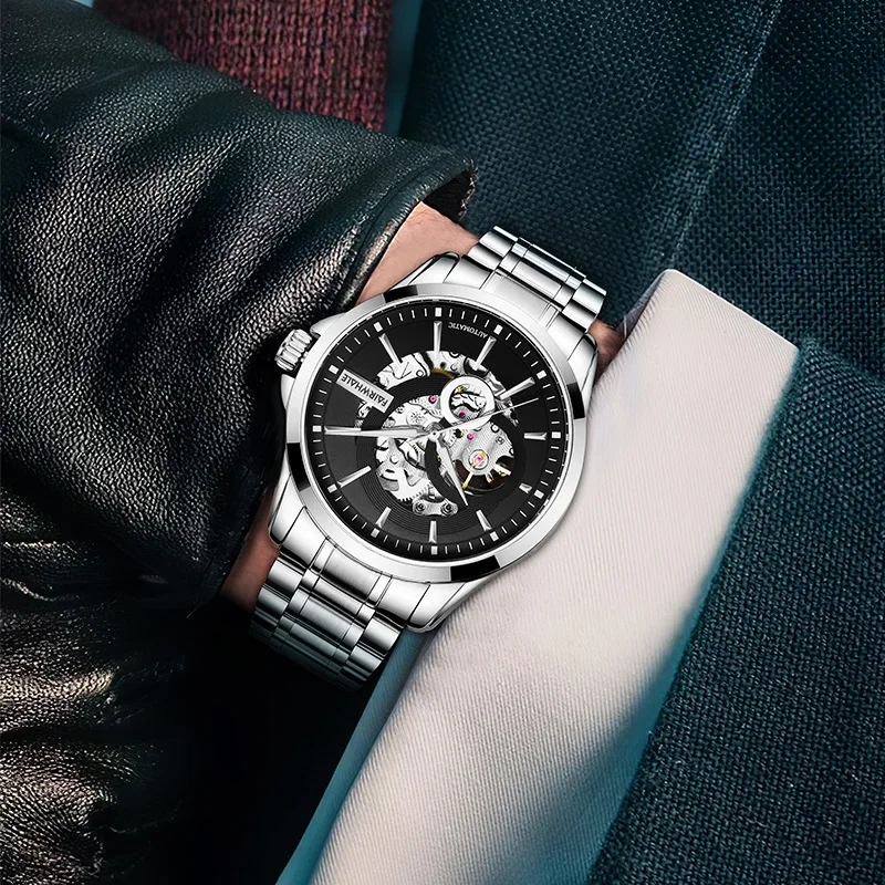 Мужские многофункциональные механические часы MARK FAIRWH с вырезами