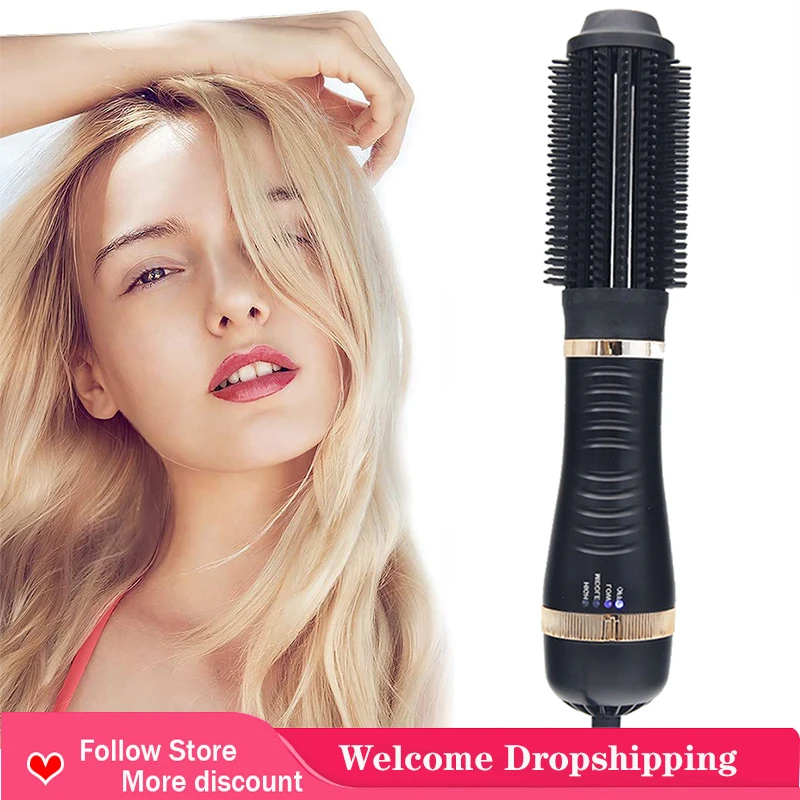 

Three-In-One Hair Dryer, Rich Comb, Straight Hair Comb High-Power Hair Dryer Hair Dryer Curling Iron