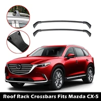 Roof Rack Crossbars Fits Mazda CX-5 CX5 2017-2022 Factory Flush Roof Rails Cross Bars Cargo Bag Luggage Carrier Aluminum Black