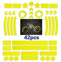 42pcs bicycle body reflective sticker night safety logo grid stripe warning strip mtb scooter helmet body reflective sticker