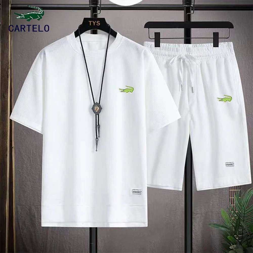Cartelo Mens Summer Fashion 2 Piece Outfit Clothing Jogger Shorts T Shirt Homme Tracksuit Short Sets Sports Suit Clothes for Men