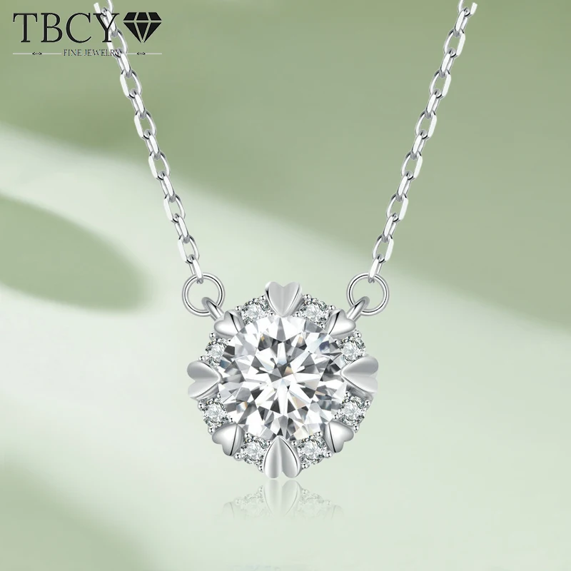 

TBCYD D Color Moissanite Necklace Pendant For Women S925 Sterling Silver Original New Round Cut Diamond Choker Neck Jewelry Gift