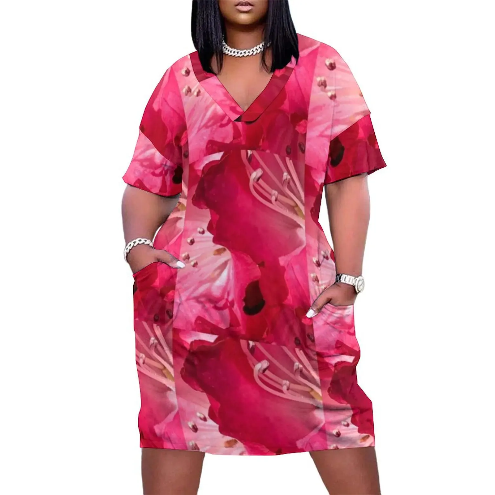 Свободное карманное платье с внутренним рододнежнем летняя одежда для женщин