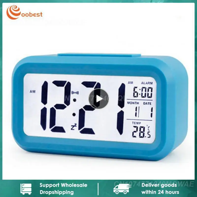 

Lazy Sleep Temperature Electronic Intelligent Luminous Household Led Digital Clock Electronic Clock Alarm Clock Desk Table Mini
