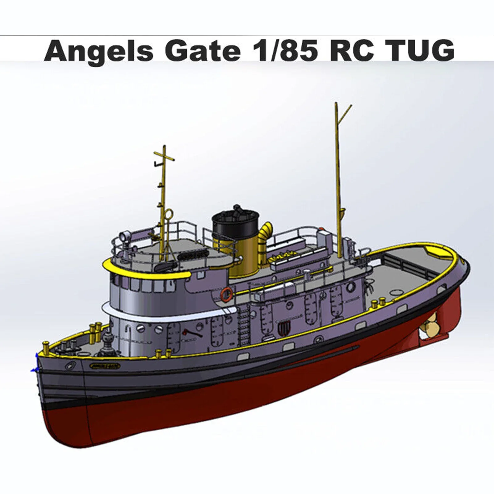 XF-308 RC Angel Gate Модель буксировки Комплект ручной работы Самособранный съемный