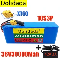 2022 10s3p 36v 30ah xt60 500w high power 42v battery pack 30000mah electric bicycle scooter bms with charger