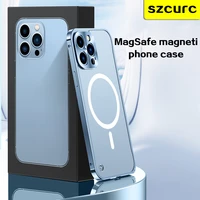 new magsafe high end luxury titanium alloy frame button lock for iphone 12 pro max iphone 13 mini phone case protection cover
