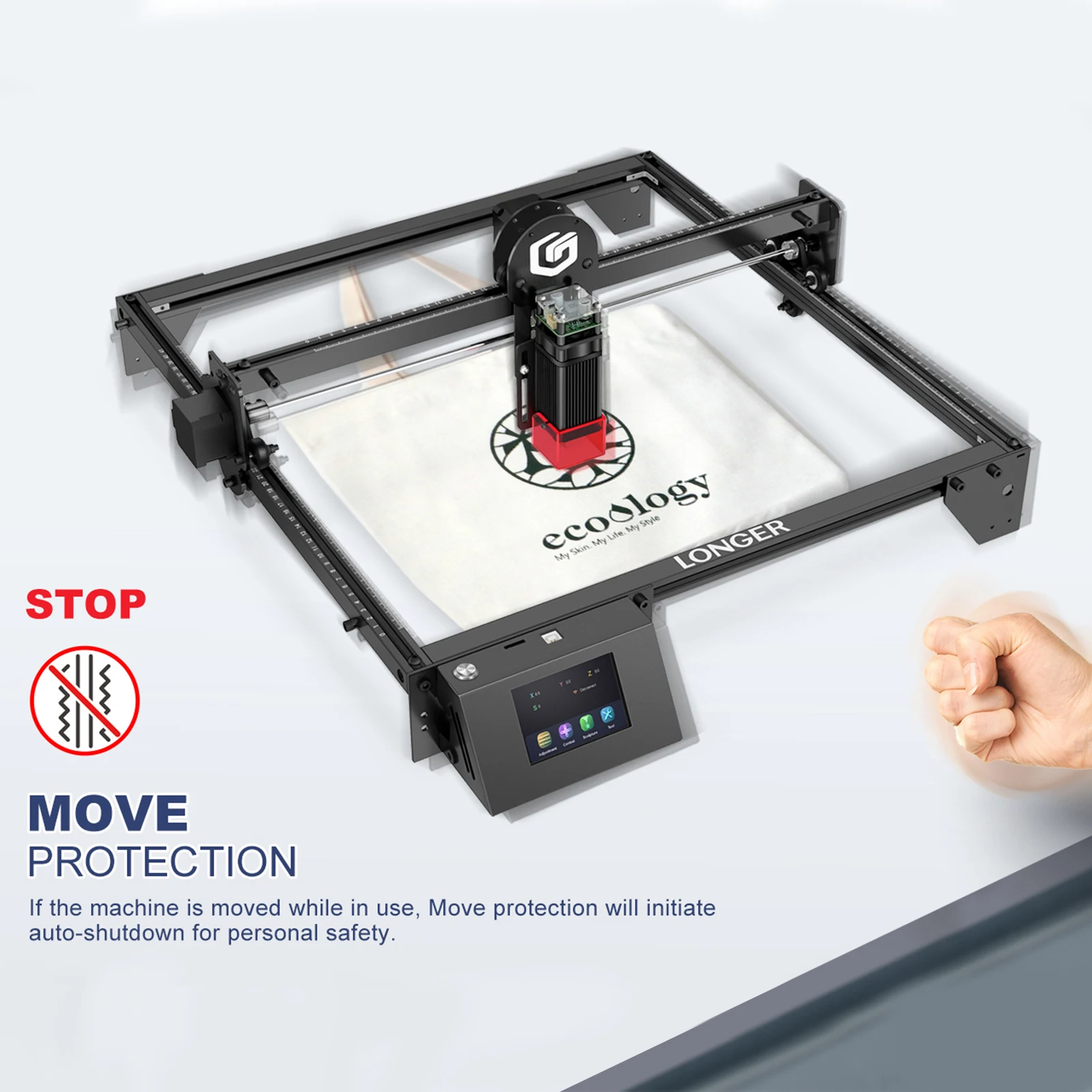 

LONGER Ray 5 Laser Engraver 20W with Engraving Area Wifi Connection 3.5 Touch Screen Carving Area Support WIFi/APP/USB
