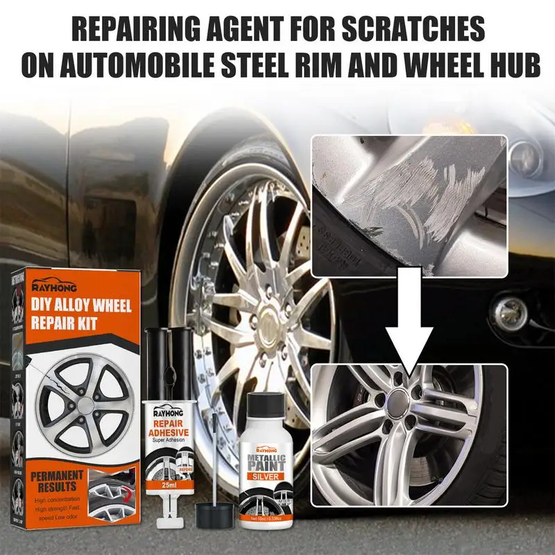 

Car Wheel Rim Scratch Repair Kit Universal Markers&Fillers All Colors for Rims Quick And Easy To Use Auto Paint Free Accessories