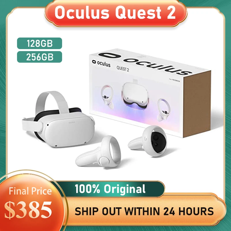 100% Oculus Quest 2 VR Glasses Advanced All-In-One Virtual Reality VR Headset Game Consol-128GB / 256GB Ship out within 24 hours