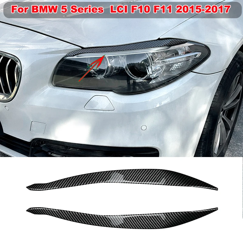 

For BMW 5 Series LCI F10 F11 2015-2017 Front Headlight Eyelid Eyebrow Trim Eye Lid Brow Cover Sticker Decor Car Accessories