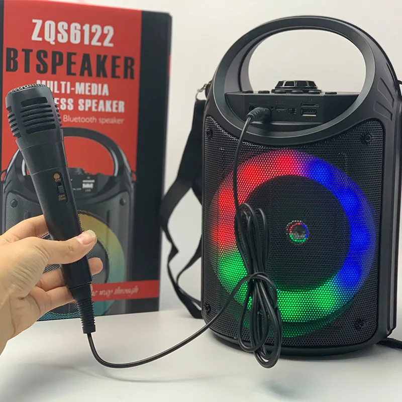 Wireless column bluetooth speaker portable home theater computer speaker BoomBox karaoke TF FM with microphone high power subwoo