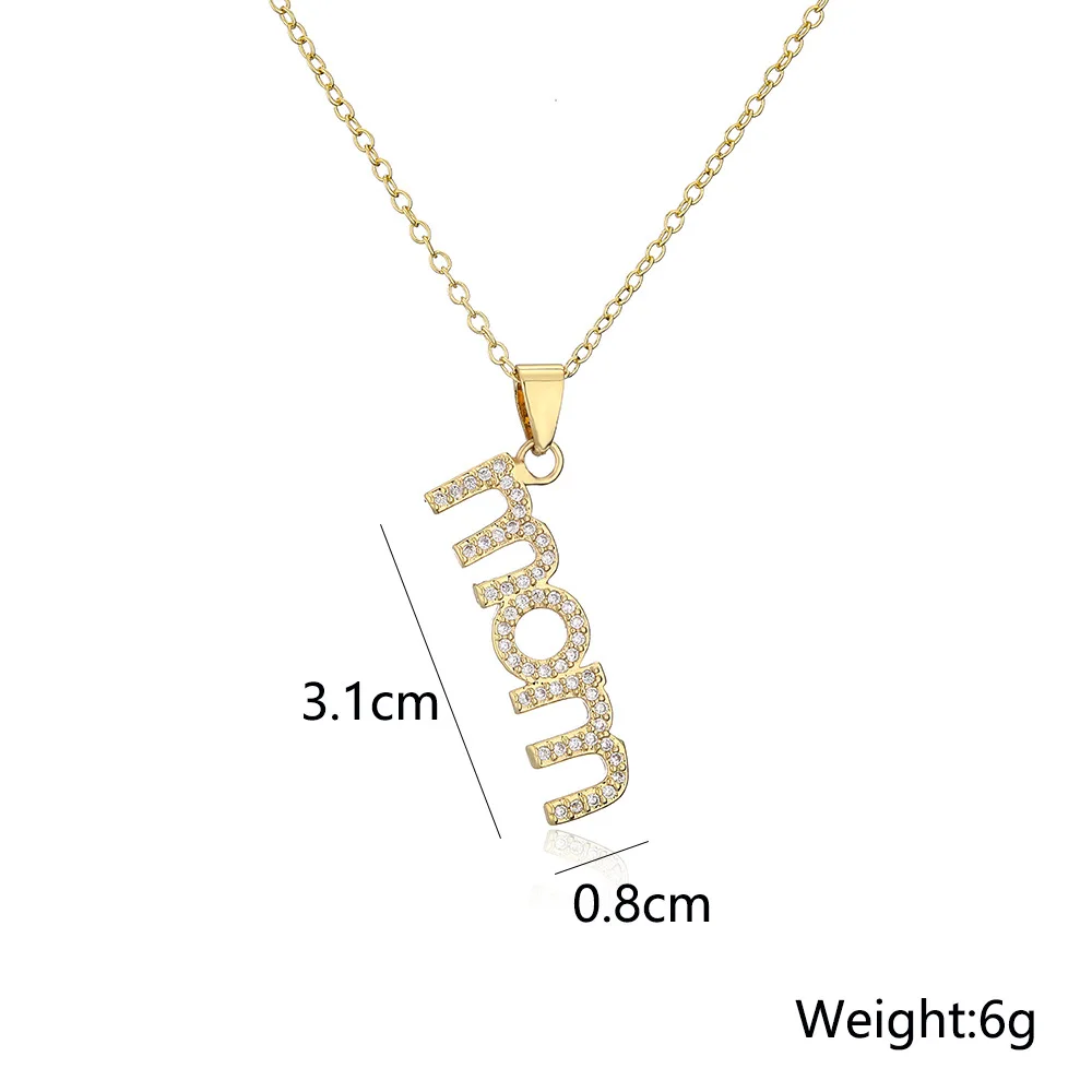 Mama Mon Letter Name Crystal Necklace for Women Mother Day Gift Zirconia Filled Pendant 2022 Jewelry Present |