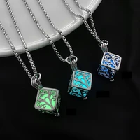 tree of life pendant magic fluorescent necklace hollow out stone ancient silver luminous necklaces for men women couples gift