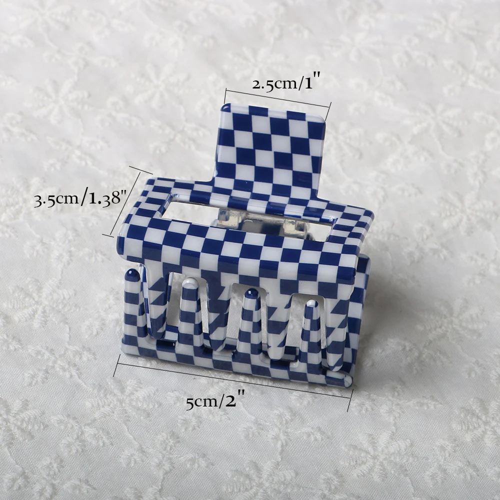 1 шт. клетчатые заколки для волос Винтажные банановые зажимы из целлюлозного
