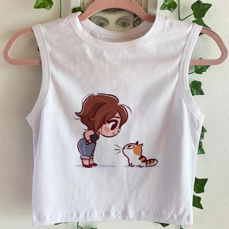 Новый жилет Kawayi укороченный топ Y2k рубашка на бретелях женская милая футболка