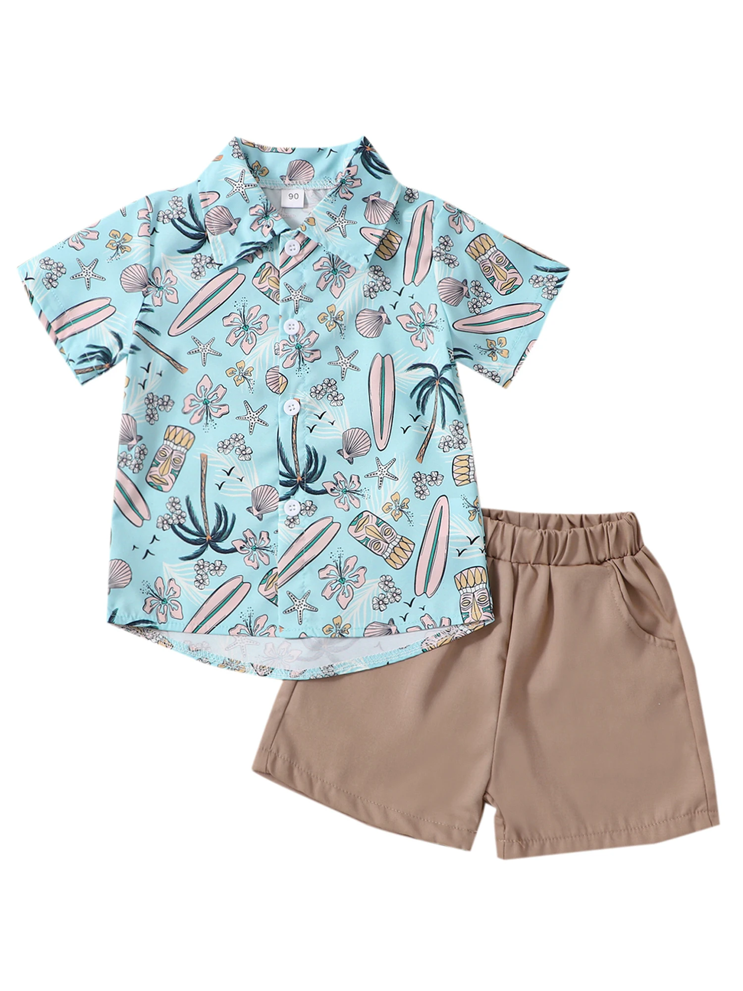 

Комплект из футболки и шортов с коротким рукавом, на пуговицах