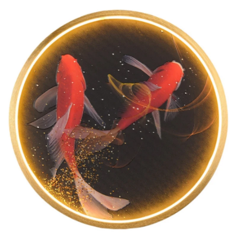 

Новый светильник в китайском стиле для гостиной, прикроватная настенная лампа, декоративная роспись, Круглый квадратный фон, атмосферный с...